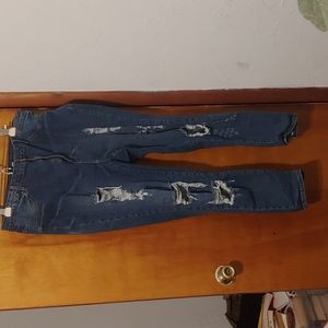 Fashion Nova Distressed Skinny Blue Jeans